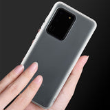 For Samsung Galaxy S20 Ultra (6.9) Slim Fit Hybrid Transparent Rubber Gummy Hard PC Soft Silicone Protective Semi White Phone Case Cover