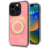 For Apple iPhone SE 3 (2022) SE/8/7 Smiling Glitter Ornament Bling Sparkle with Ring Stand Hybrid Hard Back Shell  Phone Case Cover