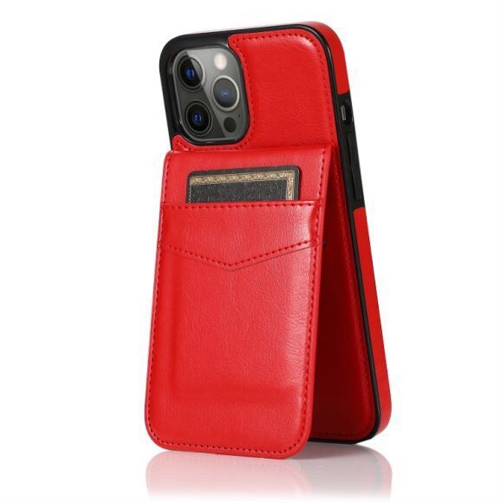For Apple iPhone 14 (6.1") Wallet Case with Credit Card Holder Vertical Leather Stand Kickstand Buttons Flip Pouch  Phone Case Cover