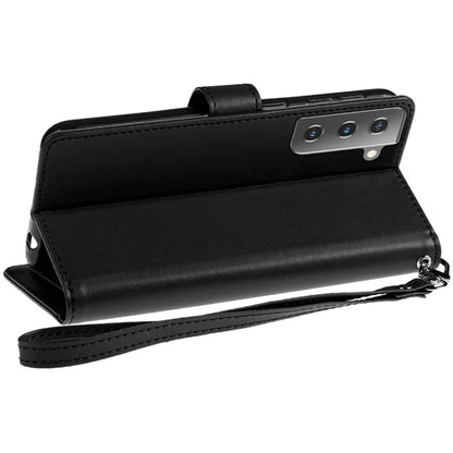 For Samsung Galaxy A13 4G Wallet Case PU Leather Credit Card ID Pocket Cash Holder Slot Dual Flip Pouch Folio Stand, Strap Black Phone Case Cover