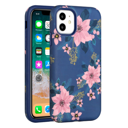 For Apple iPhone 13 Pro Max (6.7") Bliss Floral Stylish Design Hybrid Rubber TPU Hard Shockproof Armor Slim  Phone Case Cover