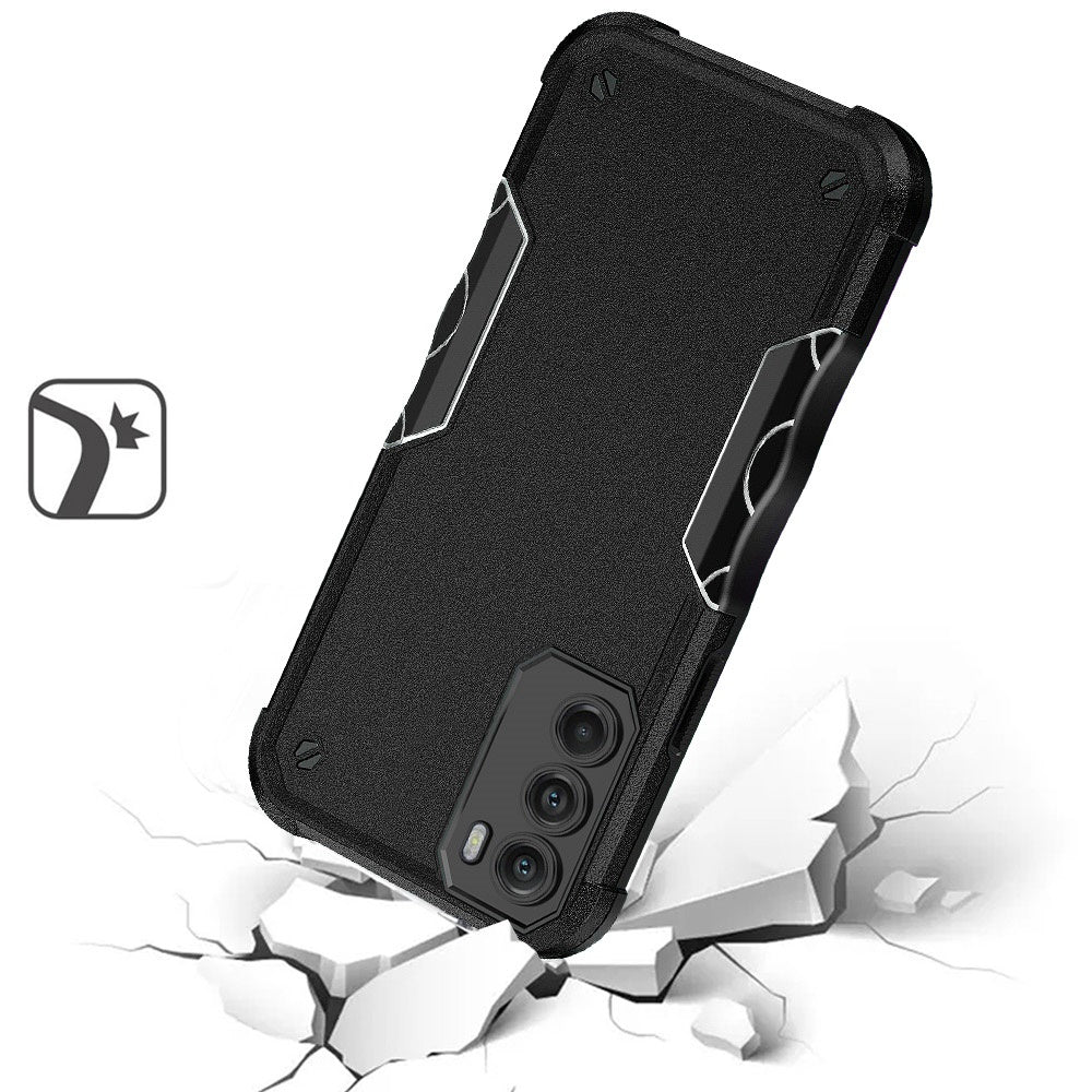 For Apple iPhone 14 Pro (6.1") Slim Tough Shockproof Hybrid Heavy Duty Dual Layer TPU Bumper Rugged Rubber Armor Black Phone Case Cover