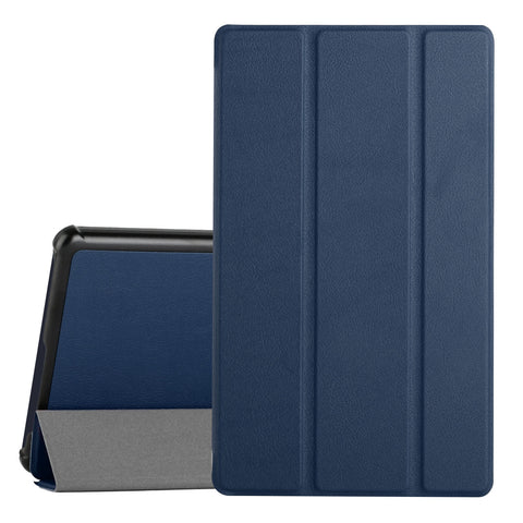 Case for Samsung Galaxy Tab A7 Lite (8.7 inch) Lightweight Trifold Stand Magnetic Closure PU Leather Hard Shell Folio Hybrid Protective Blue Tablet Cover