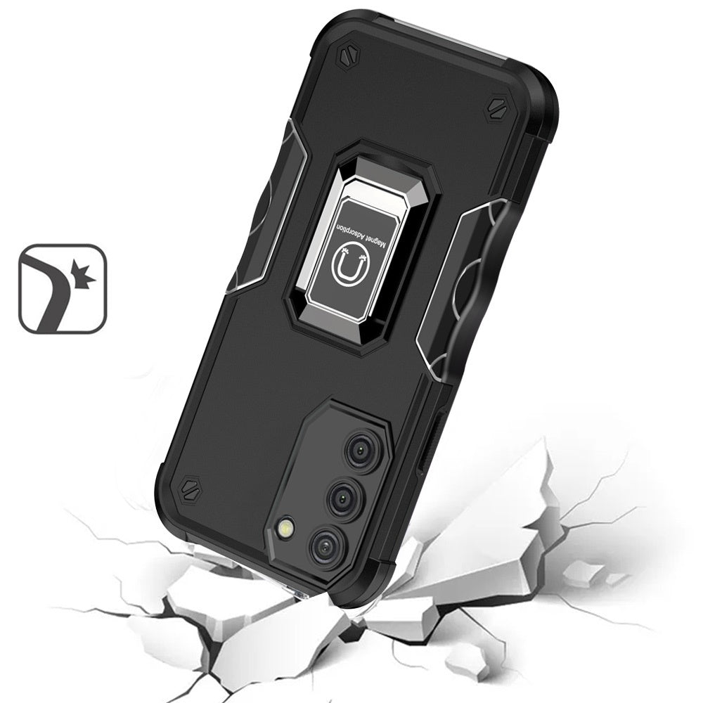 For Apple iPhone 13 Pro Max Hybrid Cases with Magnetic Ring Holder Stand Kickstand Heavy Duty Rugged Silicone Shockproof  Phone Case Cover