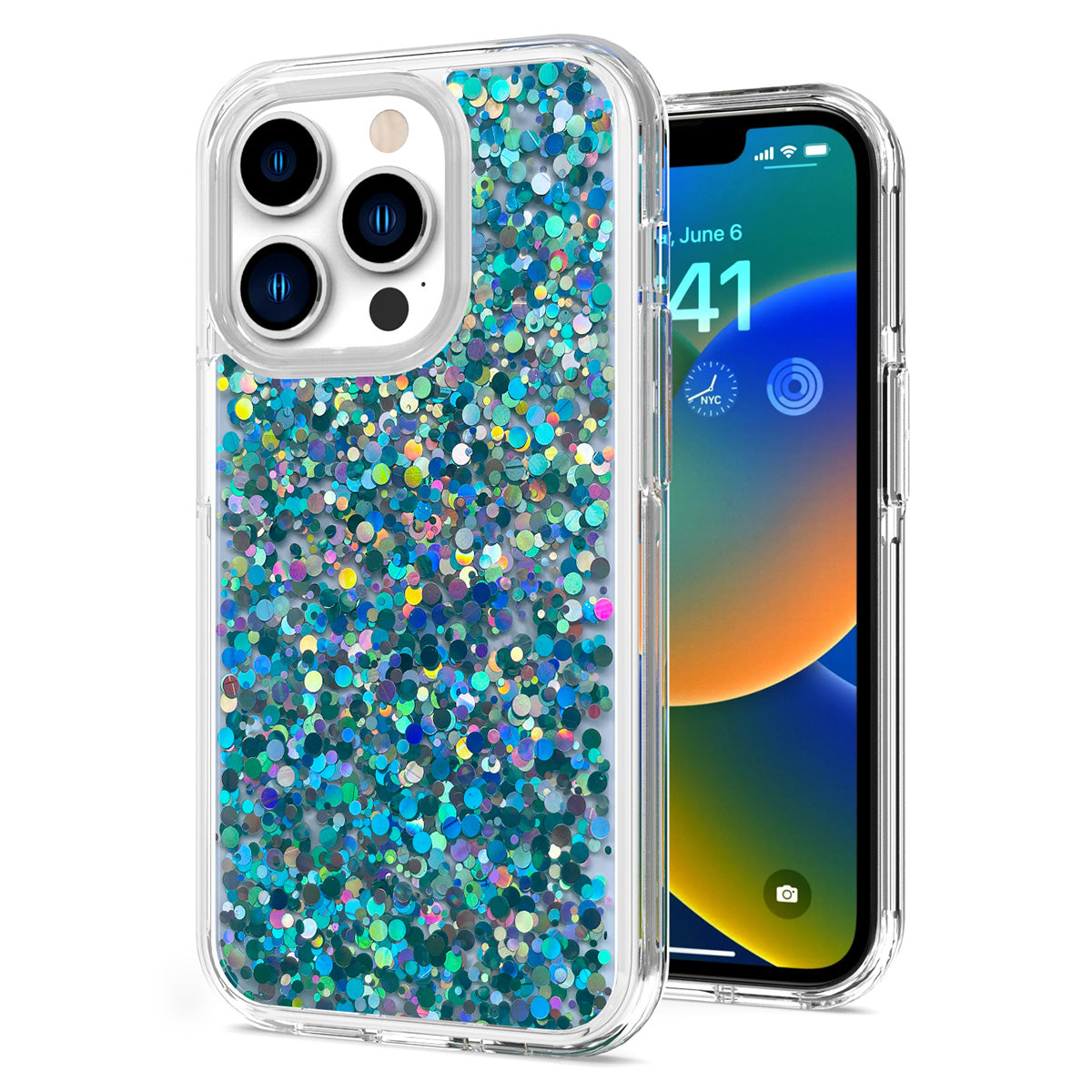 For Apple iPhone SE 3 (2022) SE 2nd/8/7 Colorful Glitter Bling Sparkle Epoxy Glittering Shining Hybrid Hard PC TPU  Phone Case Cover