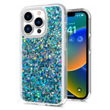 For Apple iPhone 13 Pro Max (6.7") Colorful Glitter Bling Sparkle Epoxy Glittering Shining Hybrid Hard TPU Shockproof  Phone Case Cover