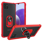For Apple iPhone 13 Mini (5.4") Clear Silicone Shockproof Tuff Hybrid Protection Cover Transparent TPU with Magnetic Ring Kickstand  Phone Case Cover
