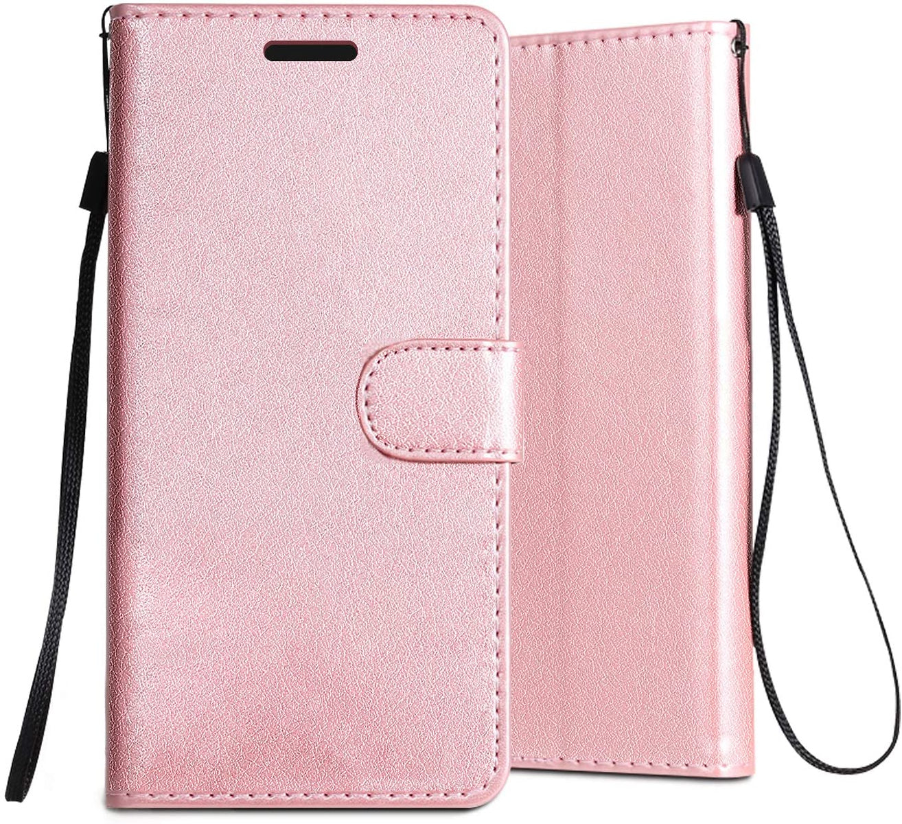 For Samsung Galaxy A23 5G Wallet PU Leather Pouch with Card Slots ID Money Pocket, Stand & Strap Flip Dual Layers Rose Gold Phone Case Cover