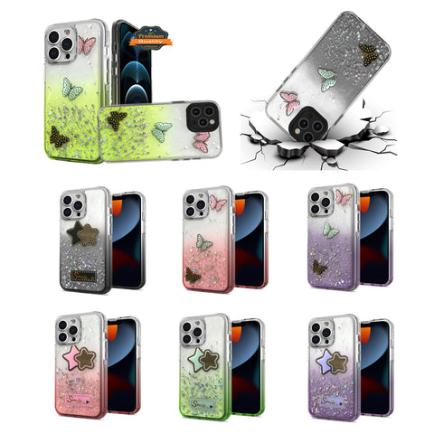 For Samsung Galaxy A13 5G Fashion Graphic Pattern Design Epoxy Colorful Skin Glitter Hybrid Bling TPU Hard Impact Armor  Phone Case Cover