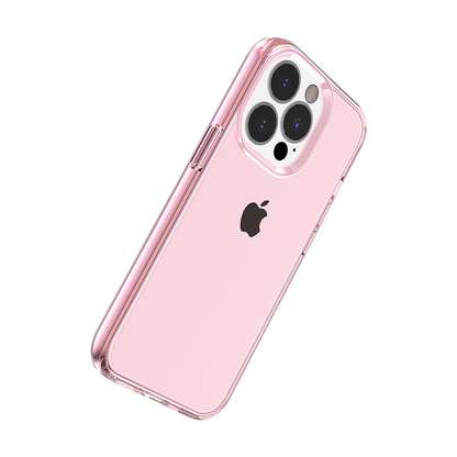 For Apple iPhone 14 Pro Max (6.7") Transparent Shock Absorption Thick TPU Rubber Gel Ultra Thick 3mm Hybrid Protective Pink Phone Case Cover