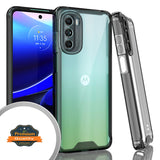 For Motorola Moto G 5G 2022 Slim Frame [Shock-Absorption] Hybrid Defender Rubber Silicone Gummy TPU Clear Hard Back  Phone Case Cover
