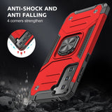 For Samsung Galaxy S20 Ultra Armor Hybrid with Ring Stand Holder Kickstand Shockproof Heavy-Duty Durable Rugged 2in1 Red Phone Case Cover