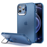 For Apple iPhone 13 /Pro Max Mini Hybrid Frosted Invisible Design Metal Kickstand Matte Semi- Transparent Ultra Slim Protective Tough  Phone Case Cover