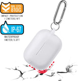 For Apple AirPods 3 (2021) Full Protective Silicone TPU Skin Accessories with Keychain [Front LED Visible] Hybrid Shockproof Clear