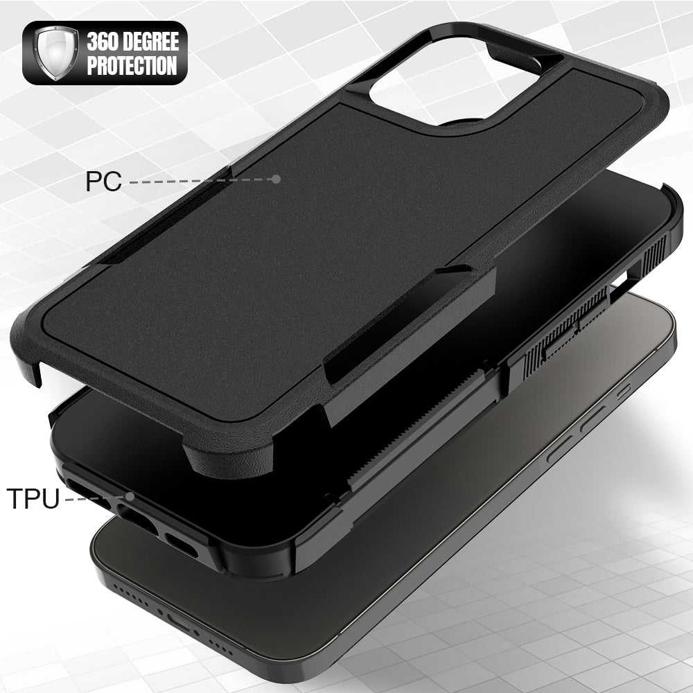 For Apple iPhone 14 (6.1") Tough Hybrid Rugged Hard Shockproof Drop-Proof 3in1 Protection, Military Grade Armor Design  Phone Case Cover