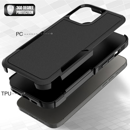 For Apple iPhone 14 (6.1") Tough Hybrid Rugged Hard Shockproof Drop-Proof 3in1 Protection, Military Grade Armor Design  Phone Case Cover