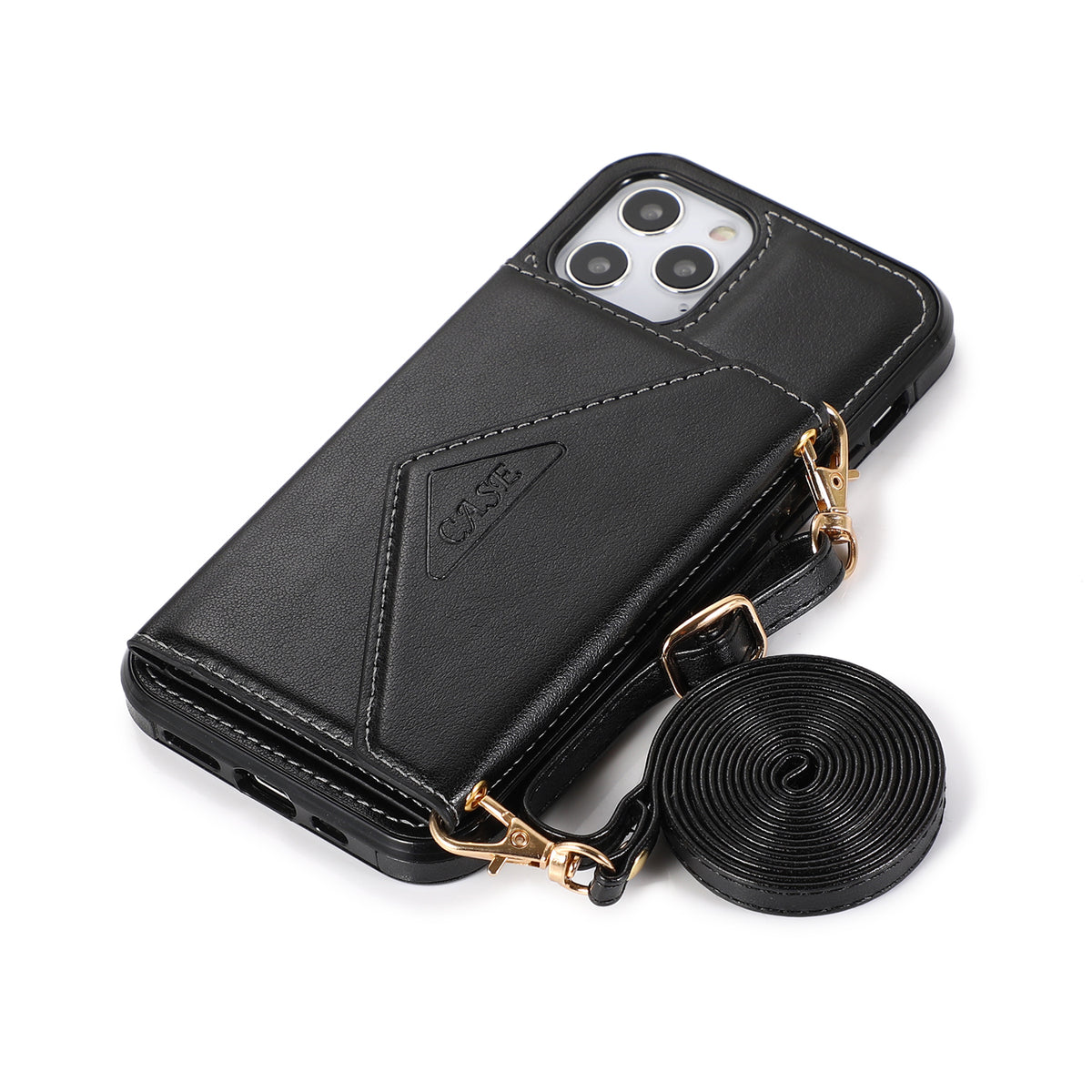 For Apple iPhone 14 /Plus Pro Max Wallet Case Credit Card ID Money Holder Lanyard Neck Strap Flip PU Leather  Phone Case Cover