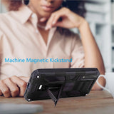 For Apple iPhone 14 Pro Max (6.7") Heavy Duty Stand Hybrid Shockproof Rugged with Kickstand Fit Magnetic Car Mount Black Phone Case Cover