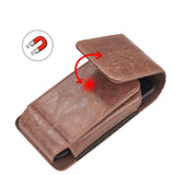 For Samsung Galaxy A23 5G Universal Vertical Leather Case Holster with 360° Rotation Belt Clip & 3 Credit Card Slots Phone Carrying Pouch [Brown]