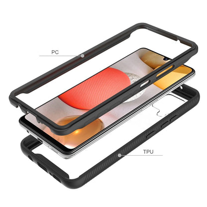For Samsung Galaxy A73 5G Clear Dual Layer Rugged Bumper Frame Heavy Duty Hybrid Shockproof Rubber TPU Defender Black Phone Case Cover