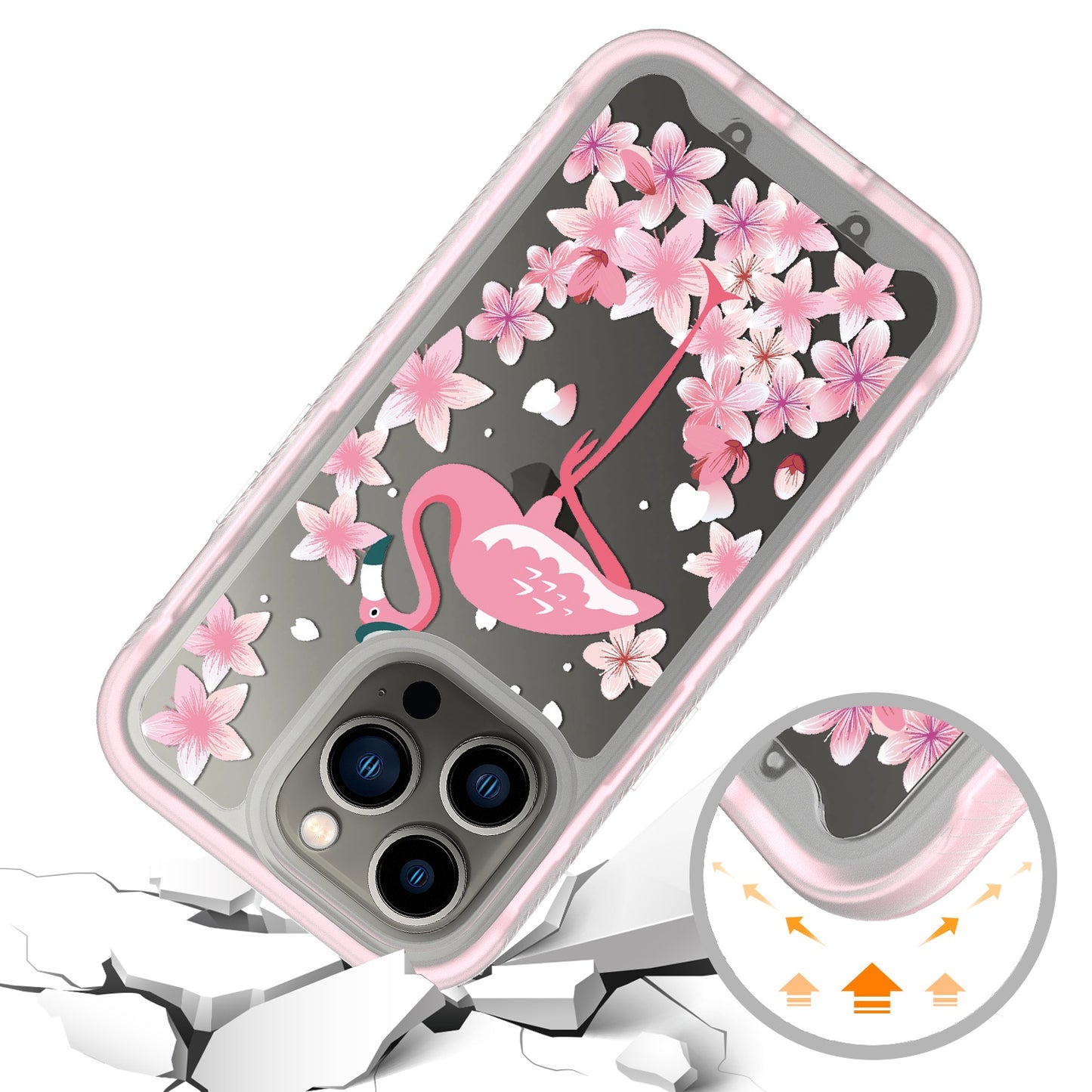 For Apple iPhone 14 Pro (6.1") Stylish Design 2in1 Hybrid Dual Layer Hard PC Rubber TPU Shockproof Front Frame  Phone Case Cover