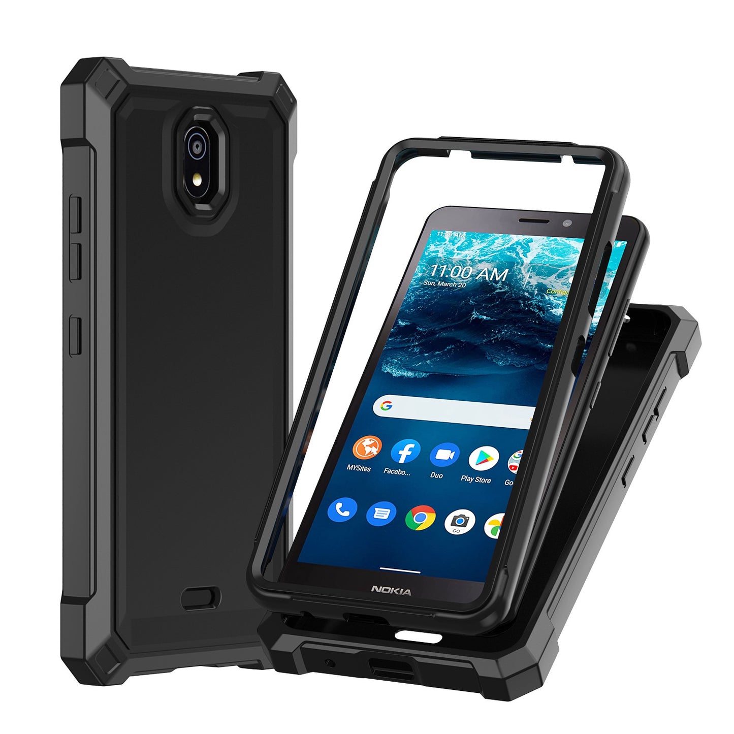 For AT&T Maestro 3 Matte Finish Hybrid Thick Shell Guard Shockproof Dual Layer Hard PC + TPU Bumper Frame Armor  Phone Case Cover