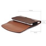 Universal Horizontal PU Leather Cell Phone Holster Case with Belt Clip Pouch and Belt Loop [Magnetic Closure] for Apple iPhone Samsung Galaxy LG Moto All Mobile phones Size 6.3" Universal PU Leather [Brown]
