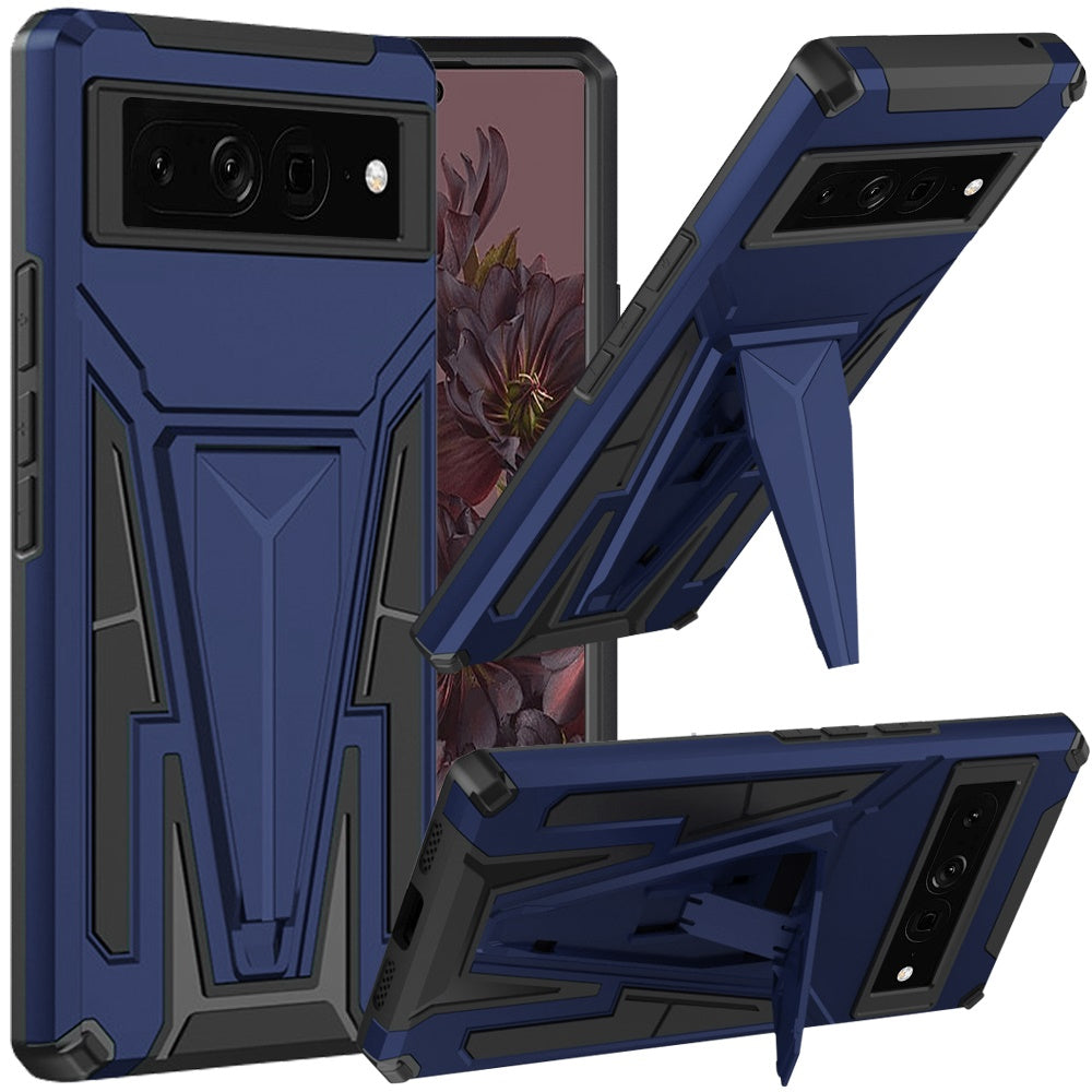 For Google Pixel 7/ 7 Pro Heavy Duty Protection Hybrid Built-in Kickstand Rugged Shockproof Military Grade Dual Layer Hard PC  Phone Case Cover