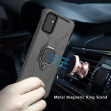 For Samsung Galaxy S20 FE /Fan Edition 5G Shock-Proof Magnetic Car Mount Kickstand Ring Texture Rugged Hybrid Dual Layer Green Phone Case Cover