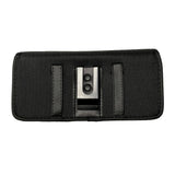 Universal Cell Phone Holster with Belt Clip Loops & Card Slot Canvas Horizontal Pouch Waist Carrying Case Fit Samsung Galaxy S22 Ultra & Most Phone XXL [6.93 x 3.43 x 0.6 in] Universal Canvas Pouch [Black]