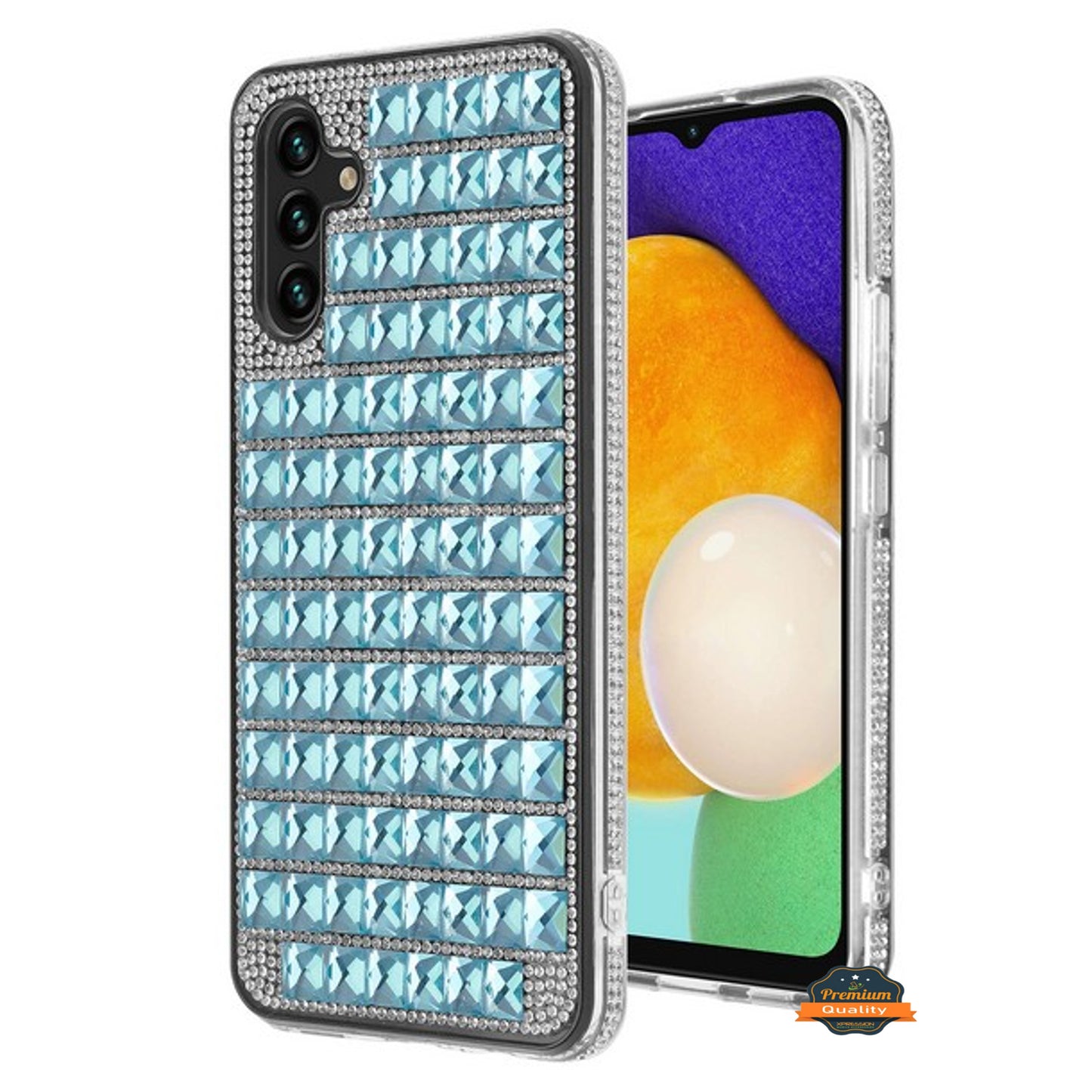 For Samsung Galaxy S22 Ultra Diamonds Sparkle 3D Crystal Glitter Bling Shiny Rhinestone Hybrid Bumper Protective  Phone Case Cover