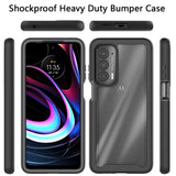 For Motorola Edge 2021 Clear Dual Layer Rugged Bumper Frame Heavy Duty Hybrid Shockproof Rubber TPU Full Body Defender  Phone Case Cover