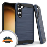 For Samsung Galaxy A54 5G Hybrid Brushed Metal Texture Rugged Slim Shockproof Dual Layers 2-Piece Hard PC + Soft TPU  Phone Case Cover