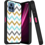 For Cricket Ovation 3 Graphic Design Pattern Hard PC TPU 2in1 Tough Strong Hybrid Shockproof Armor Frame  Phone Case Cover