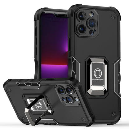 For Apple iPhone 13 Pro Max Hybrid Cases with Magnetic Ring Holder Stand Kickstand Heavy Duty Rugged Silicone Shockproof  Phone Case Cover