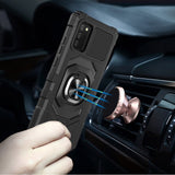 For Samsung Galaxy A03S Hybrid Dual Layer with Rotate Magnetic Ring Stand Holder Kickstand, Rugged Shockproof Protective  Phone Case Cover