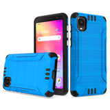 For TCL A3 Hybrid Dual Layer Slim Defender Armor Tuff Metallic Brush Texture Finishing Shockproof Hard PC + Soft TPU Rubber  Phone Case Cover