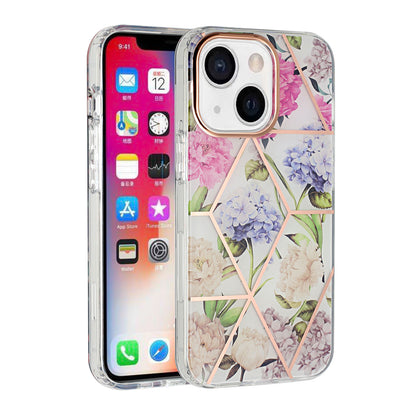 For Apple iPhone 14 Pro (6.1") Fashion Floral IMD Design Flower Pattern Hybrid Protective Hard Rubber TPU Back  Phone Case Cover