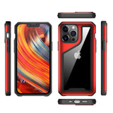 For Apple iPhone 12 Pro Max (6.7") Clear Hybrid Aluminum Alloy Protective Shockproof Hard Back Dual Layer Bumper Frame  Phone Case Cover