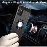 For Samsung Galaxy A13 5G Hybrid Ring Stand Brushed with Rotating Ring Magnetic Bracket Dual Layer TPU Shockproof Texture Rugged  Phone Case Cover
