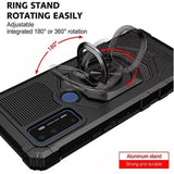 For Alcatel 1V 2021 6002 Hybrid Magnetic Car Mount Ring Kickstand Stand Holder Full Body Armor Protective [Military Grade]  Phone Case Cover