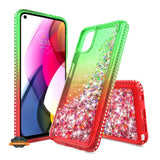 For Apple iPhone 13 (6.1") Gradient Quicksand Glitter Flowing Liquid Floating Sparkly Bling Diamond TPU Rubber Hybrid  Phone Case Cover