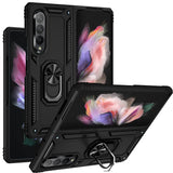 For Samsung Galaxy Z Fold 3 5G Hybrid Durable 360 Degree Rotatable Ring Stand Holder Kickstand Fit Magnetic Car Mount  Phone Case Cover