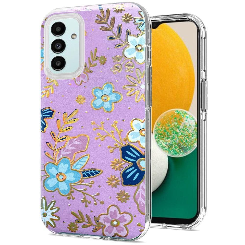 For Apple iPhone 14 Pro Max (6.7") Stylish Gold Layer Design Hybrid Rubber TPU Hard Shockproof Armor  Phone Case Cover