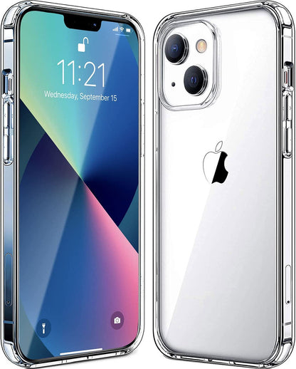 For Apple iPhone 13 Pro Max 6.7" Transparent Designed Slim Thick Hybrid Hard PC Back and TPU Frame Bumper Protective Clear / Blue Phone Case Cover