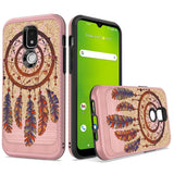 For Cricket Icon 3 (2021) Cute Design Printed Pattern Fashion Brushed Texture Shockproof Dual Layer Hybrid Slim Protective Had PC + TPU Rubber  Phone Case Cover