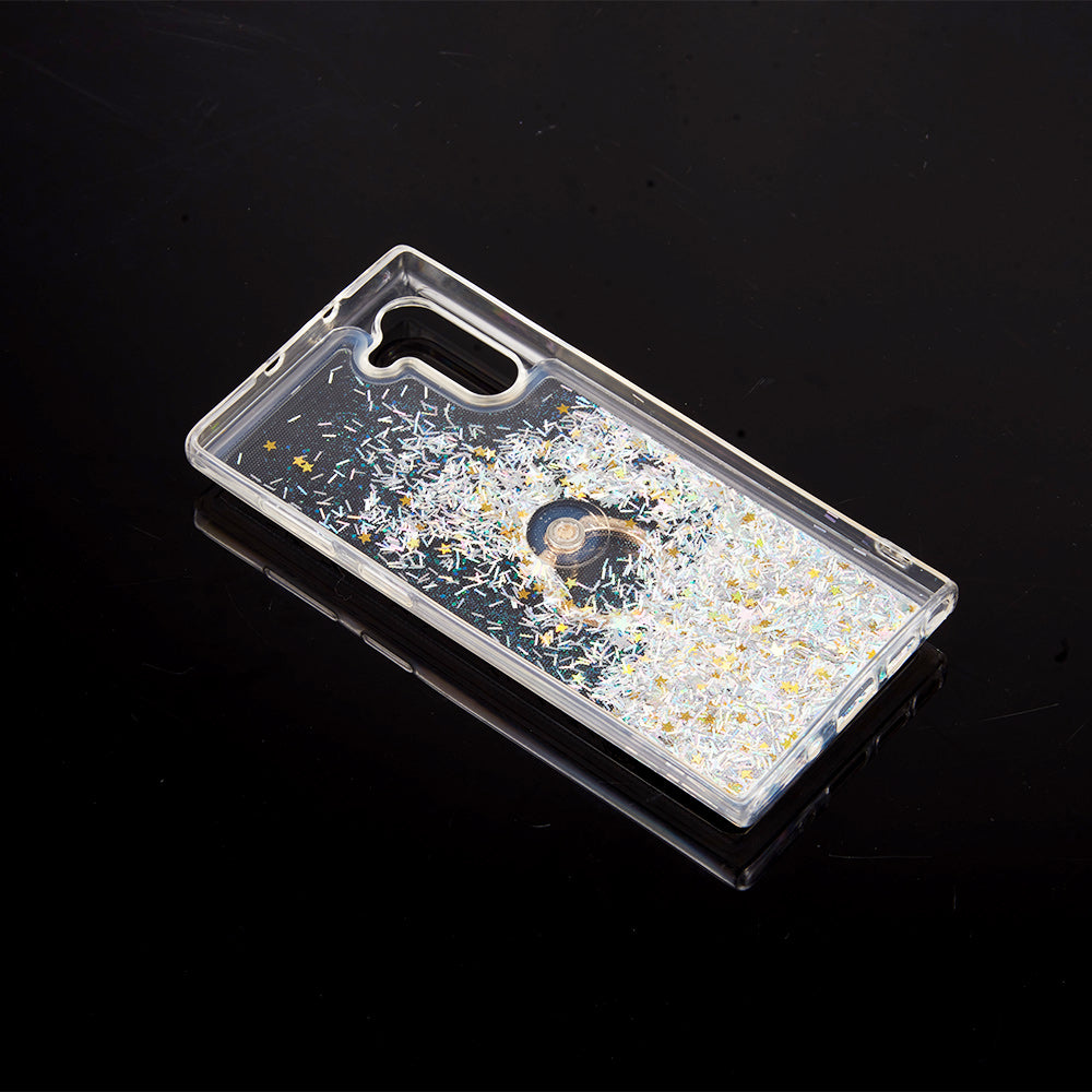 For Samsung Galaxy A13 5G Hybrid Bling Liquid Quicksand Glittering Sparkle TPU Rubber PC with Ring Stand Holder Kickstand  Phone Case Cover