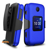 For TCL Flip Pro Hybrid Armor Holster with Swivel Belt Clip Heavy Duty 3 in 1 Defender Full Protective Shockproof Rugged  Phone Case Cover