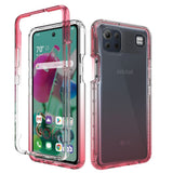 LG K92 5G Crystal Clear Two Tone Transparent Shockproof Rugged Heavy Duty Bumper Hybrid Back Transparency TPU Shockproof Protective Cover High Impact Resistant Cases