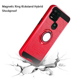 For Motorola Moto G Stylus 2021 5G Version Hybrid Ring Stand Brushed with 360 Degree Rotating Ring Magnetic Bracket Dual Layer TPU Armor Shockproof Texture Rugged  Phone Case Cover